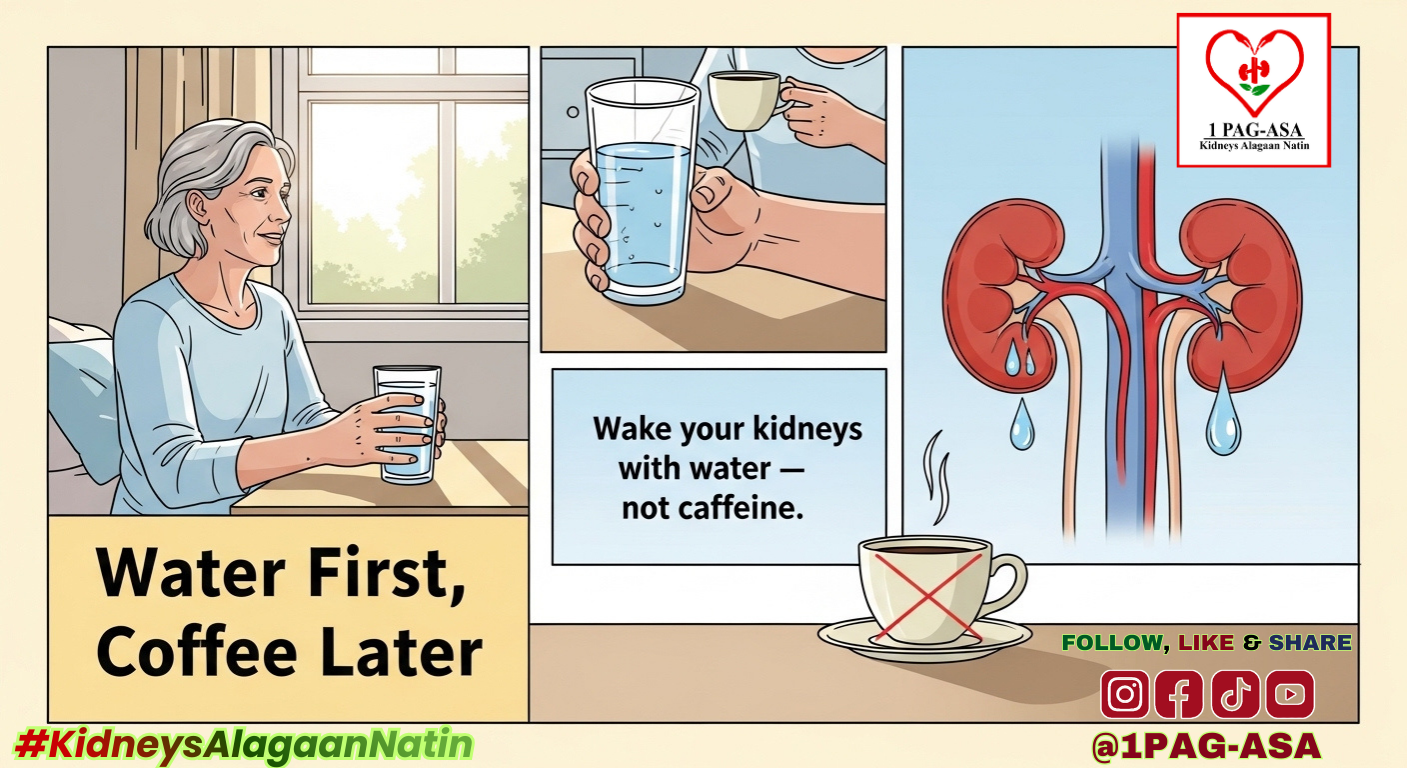Water First Coffee Later campaign poster